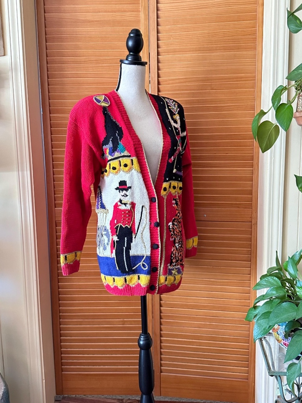Vintage NUTCRACKER SWEATER Knit Cardigan: Hand-Embellished Rhinestones, Sequins